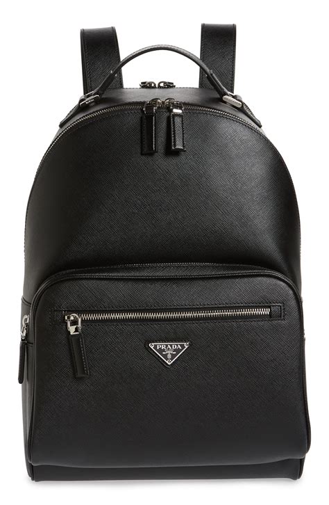 Prada Men's Saffiano Leather and Nylon Backpack